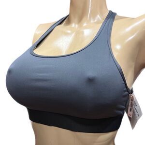 Victorias Secret The Player Unlined Racerback Sport Bra Medium Support Graphite